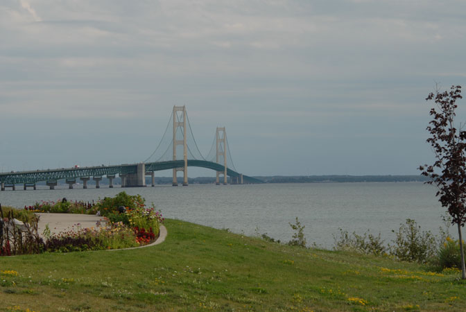 Mackinac Bridge, taken at the visitor center - 239